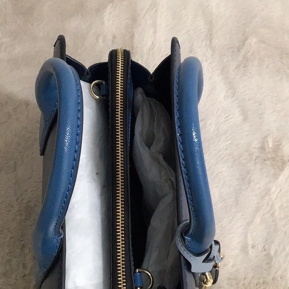 🆕 MARC JACOBS Little Big Shot Mini Tote Handle/Crossbody Bag Blue Sea Multi - Picture 9 of 16